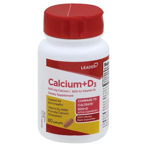 Image for Leader Calcium + D3, Caplets,60ea from Highland Pharmacy