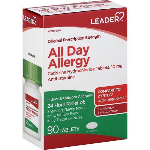 Image for Leader All Day Allergy Relief, 24 Hr,Original, Tablet,90ea from Highland Pharmacy