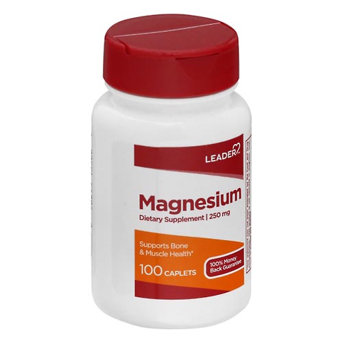 Image for Leader Magnesium, 250 mg, Caplets,100ea from Highland Pharmacy