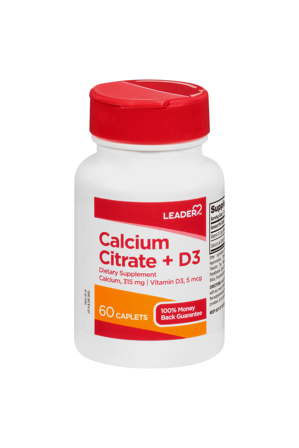 Image for Leader Calcium Citrate + D3, Caplets,60ea from Highland Pharmacy