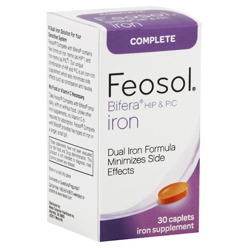 Image for Feosol Iron, Complete, HIP & PIC, Caplets,30ea from Highland Pharmacy